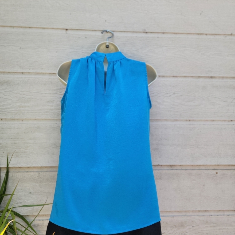 Worthington women blouse size S Color blithe blue - Picture 5 of 8